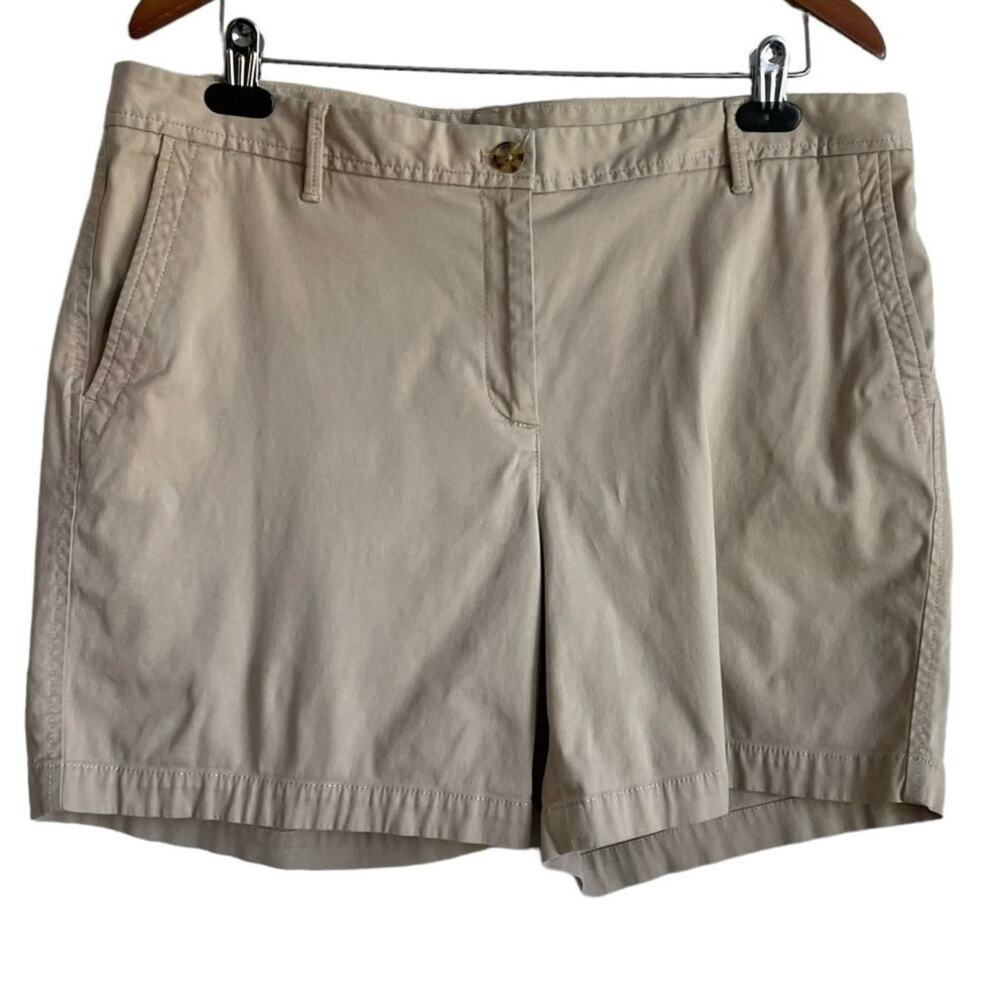 Talbots Women Chino Coastal Shorts Size‎ 14 Beige Relaxed Chino Preppy Classic